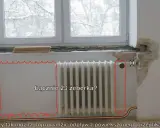 Jak przeliczyć grzejnik żeliwny na aluminiowy? Obliczenia dla 23 żeber. Czy tak można poprowadzić odpływ z powiększonego grzejnika?