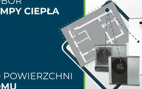 Jak dobrać moc pompy ciepła? Schemat domu z jednostkami zewnętrznymi i wewnętrznymi.