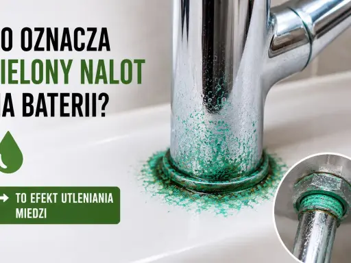 Zielony nalot na baterii to efekt utleniania miedzi. Woda źle miesza się z metalem, tworząc nieestetyczny osad.