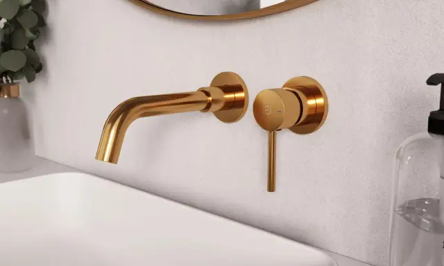 Złota bateria podtynkowa do umywalki. Elegancki design, który ułatwi Ci wybór idealnego modelu.