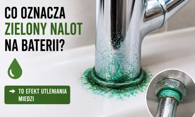 Zielony nalot na baterii to efekt utleniania miedzi. Woda źle miesza się z metalem, tworząc nieestetyczny osad.